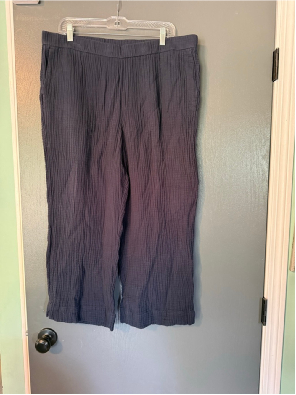 Women's J.Jill Navy Wide Leg Pants Petite L